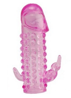 Розовая насадка со стимуляторами ануса и клитора - Sextoy 2011 - в Тюмени купить с доставкой