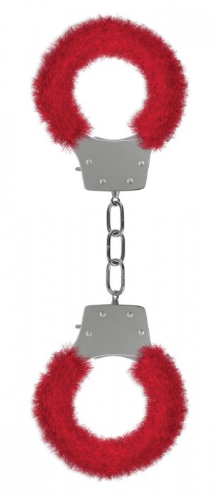 Красные пушистые наручники OUCH! Red - Shots Media BV - купить с доставкой в Тюмени
