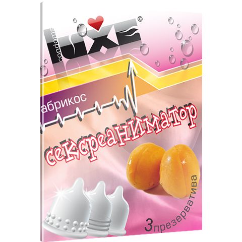 Презервативы Luxe Trio  Сексреаниматор  с ароматом абрикоса - 3 шт. - Luxe - купить с доставкой в Тюмени