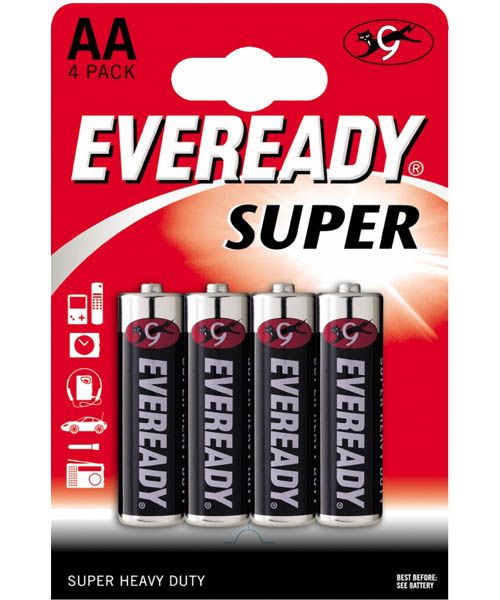 Батарейки EVEREADY SUPER R6 типа AA  - 4 шт. - Energizer - купить с доставкой в Тюмени