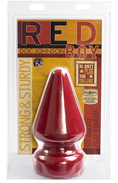 Огромная анальная пробка Red Boy The Challenge Butt Plug - 23 см. - Doc Johnson