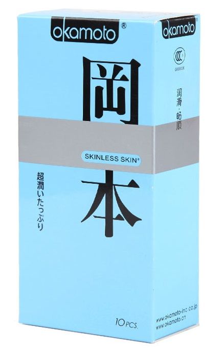 Презервативы в обильной смазке OKAMOTO Skinless Skin Super lubricative - 10 шт - Okamoto - купить с доставкой в Тюмени