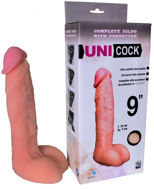 Фаллическая насадка Харнесс UNICOCK 9  - 24 см. - LOVETOY (А-Полимер) - купить с доставкой в Тюмени