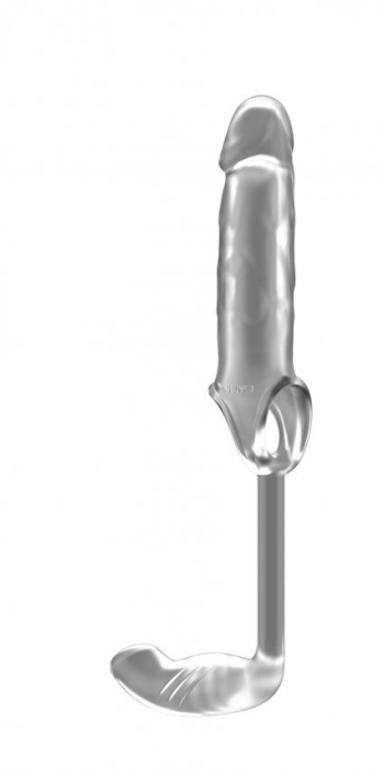 Прозрачная насадка с анальным стимулятором Stretchy Penis Exten and Plug No.34 - Shots Media BV - в Тюмени купить с доставкой