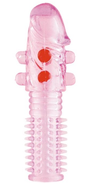 Гелевая розовая насадка с шариками и шипами - 14 см. - ToyFa - в Тюмени купить с доставкой