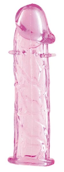 Гладкая розовая насадка с усиками под головкой - 12,5 см. - Toyfa Basic - в Тюмени купить с доставкой