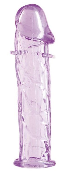 Гладкая фиолетовая насадка с усиками под головкой - 12,5 см. - ToyFa - в Тюмени купить с доставкой