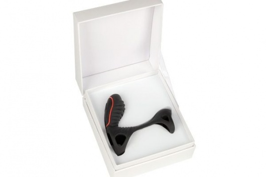 Чёрная насадка на фаллос Gladiator + LRS  с трехкнопочным пультом управления - Adrien Lastic - в Тюмени купить с доставкой