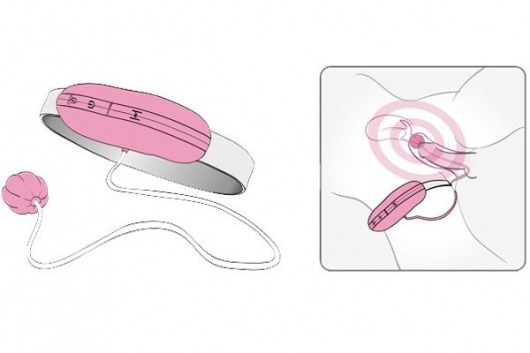 Розовое виброяйцо Play Ball с пультом управления и фиксацией - Adrien Lastic
