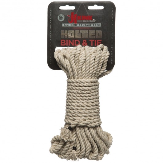 Бондажная пеньковая верёвка Kink Bind   Tie Hemp Bondage Rope 50 Ft - 15 м. - Doc Johnson - купить с доставкой в Тюмени