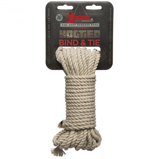 Бондажная пеньковая верёвка Kink Bind   Tie Hemp Bondage Rope 30 Ft - 9,1 м. - Doc Johnson - купить с доставкой в Тюмени