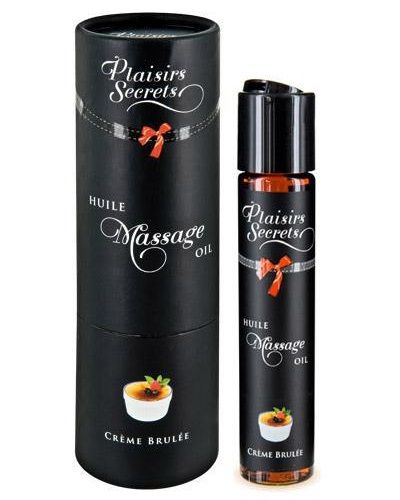 Массажное масло с ароматом крем брюле Huile de Massage Gourmande Creme Brulée - 59 мл. - Plaisir Secret - купить с доставкой в Тюмени