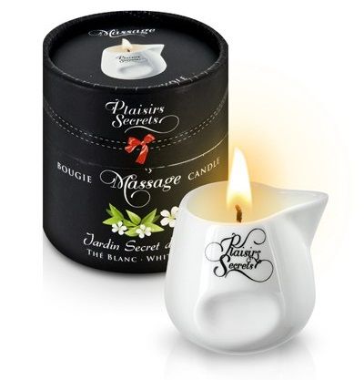 Массажная свеча с ароматом белого чая Jardin Secret D asie The Blanc - 80 мл. - Plaisir Secret - купить с доставкой в Тюмени