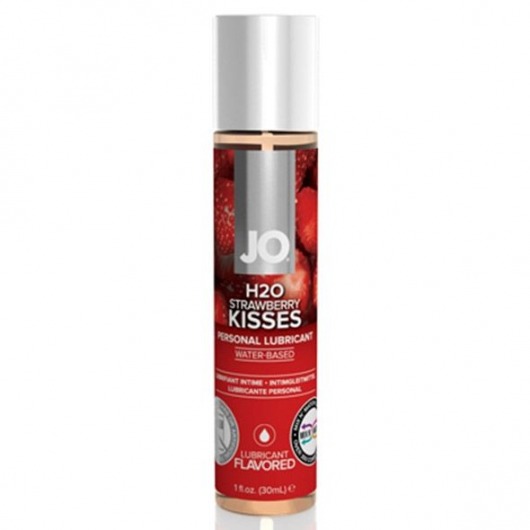 Смазка с ароматом клубники JO Flavored Strawberry Kiss - 30 мл. - System JO - купить с доставкой в Тюмени
