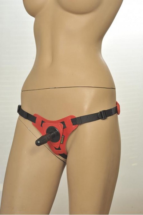 Красно-черные трусики с плугом Kanikule Strap-on Harness Anatomic Thong - Kanikule - купить с доставкой в Тюмени