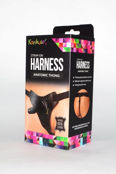 Кожаные трусики с плугом Kanikule Leather Strap-on Harness Anatomic Thong - Kanikule - купить с доставкой в Тюмени