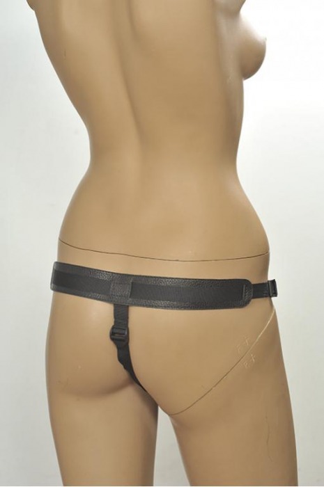 Чёрные трусики для фиксации насадок кольцом Kanikule Leather Strap-on Harness  Anatomic Thong - Kanikule - купить с доставкой в Тюмени
