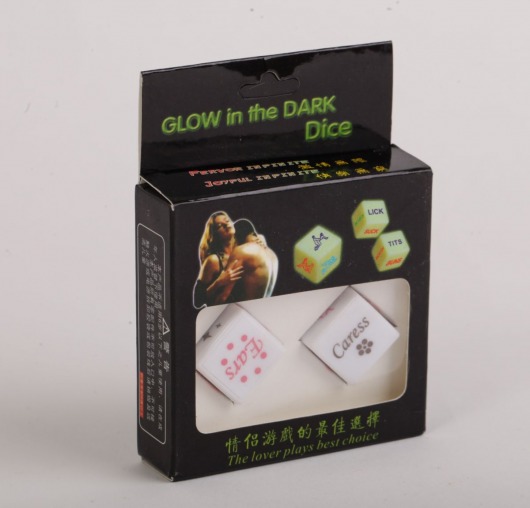 Светящиеся в темноте игровые кости для любовных игр - White Label - купить с доставкой в Тюмени