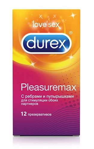 Рельефные презервативы с точками и рёбрами Durex Pleasuremax - 12 шт. - Durex - купить с доставкой в Тюмени