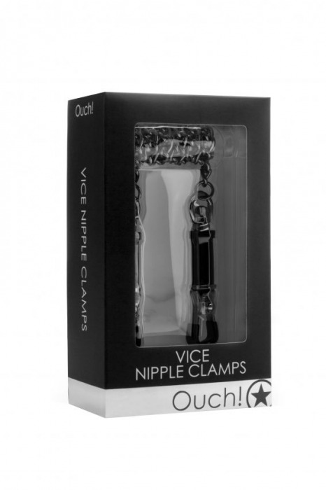 Чёрные зажимы для сосков Vice Nipple Clamps - Shots Media BV - купить с доставкой в Тюмени