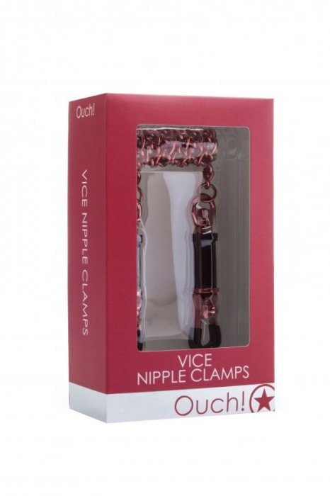 Красные зажимы для сосков Vice Nipple Clamps - Shots Media BV - купить с доставкой в Тюмени