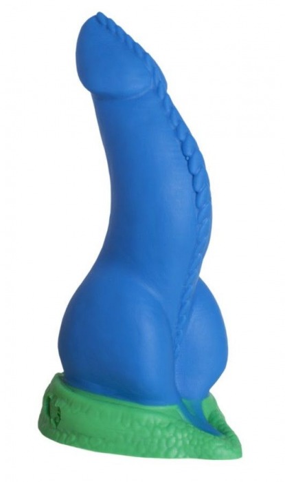 Синий фаллоимитатор  Дракон Эглан Medium  - 24 см. - Erasexa - купить с доставкой в Тюмени