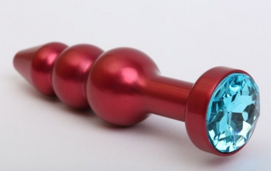 Красная анальная ёлочка с голубым кристаллом - 11,2 см. - 4sexdreaM - купить с доставкой в Тюмени