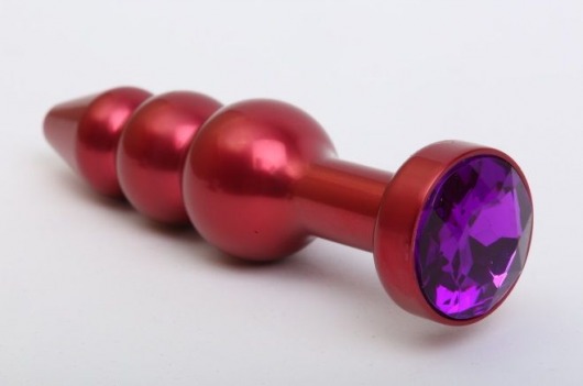 Красная анальная ёлочка с фиолетовым кристаллом - 11,2 см. - 4sexdreaM - купить с доставкой в Тюмени