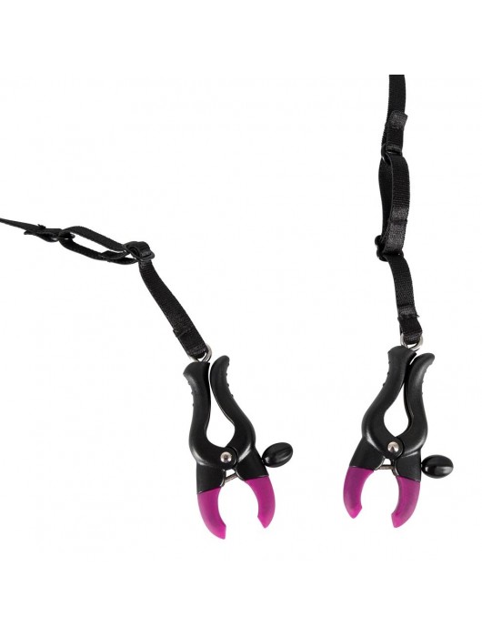 Трусики с зажимами для половых губ и бусинками для массажа промежности - Orion - купить с доставкой в Тюмени