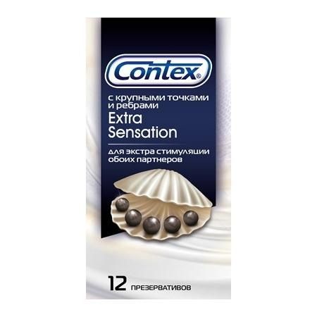 Презервативы с крупными точками и рёбрами Contex Extra Sensation - 12 шт. - Contex - купить с доставкой в Тюмени