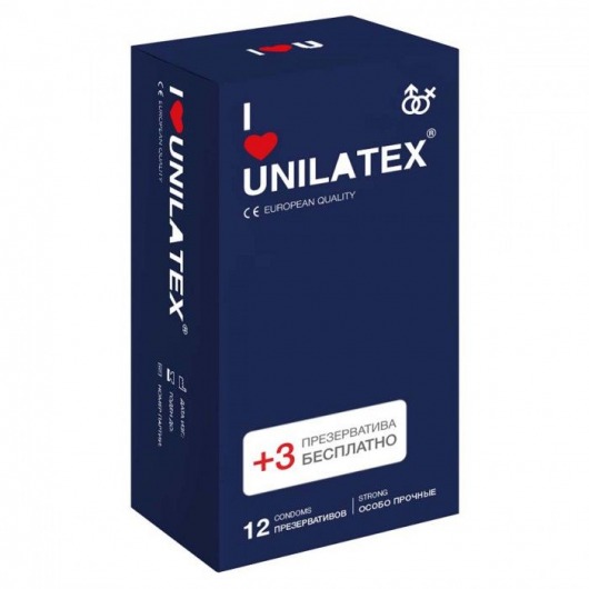Ультрапрочные презервативы Unilatex Extra Strong - 12 шт. + 3 шт. в подарок - Unilatex - купить с доставкой в Тюмени