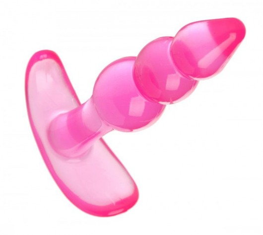 Розовая анальная пробка Bubbles Bumpy Starter - 11 см. - XR Brands