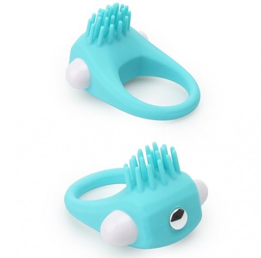 Голубое эрекционное кольцо с щеточкой LIT-UP SILICONE STIMU RING 5 - Dream Toys - в Тюмени купить с доставкой