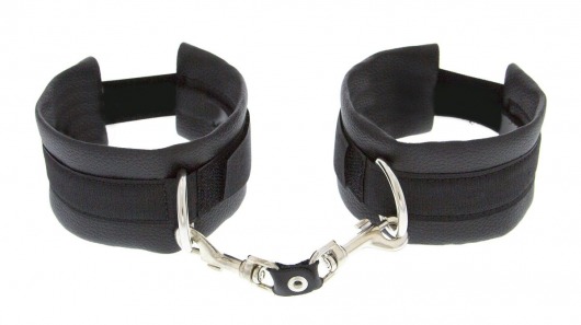 Чёрные полиуретановые наручники Luxurious Handcuffs - Blush Novelties - купить с доставкой в Тюмени