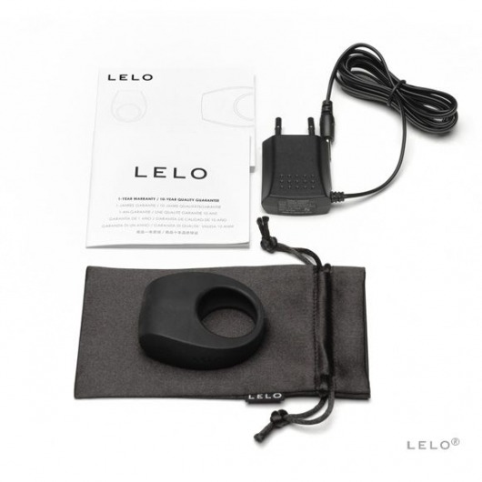 Чёрное эрекционное кольцо Tor 2 с вибрацией - Lelo - в Тюмени купить с доставкой