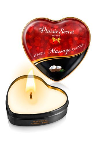 Массажная свеча с ароматом кокоса Bougie Massage Candle - 35 мл. - Plaisir Secret - купить с доставкой в Тюмени