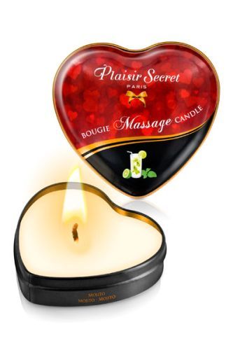 Массажная свеча с ароматом мохито Bougie Massage Candle - 35 мл. - Plaisir Secret - купить с доставкой в Тюмени
