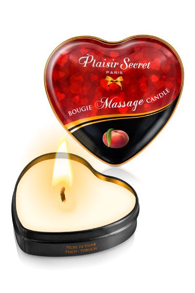 Массажная свеча с ароматом персика Bougie Massage Candle - 35 мл. - Plaisir Secret - купить с доставкой в Тюмени