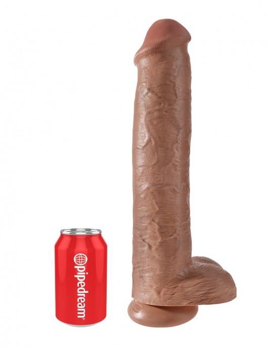 Кофейный фаллоимитатор-гигант 15  Cock with Balls - 40,6 см. - Pipedream