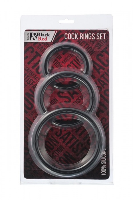 Набор из 3 чёрных эрекционных колец - ToyFa - в Тюмени купить с доставкой