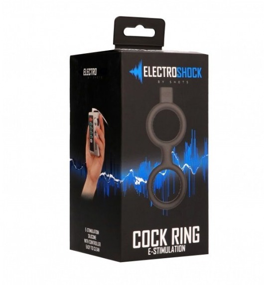 Кольцо с электростимуляцией E-Stimulation Cock Ring with Ballstrap - Shots Media BV - купить с доставкой в Тюмени