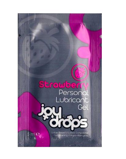 Пробник смазки на водной основе с ароматом клубники JoyDrops Strawberry - 5 мл. - JoyDrops - купить с доставкой в Тюмени