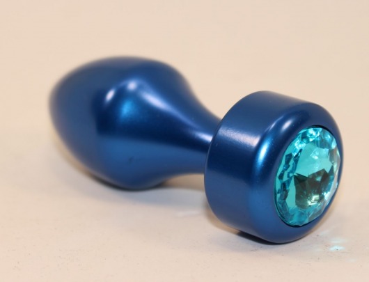 Синяя анальная пробка с голубым кристаллом - 7,8 см. - 4sexdreaM - купить с доставкой в Тюмени