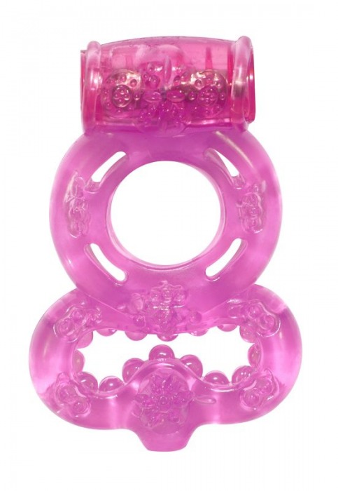 Розовое эрекционное кольцо Rings Treadle с подхватом - Lola Games - в Тюмени купить с доставкой