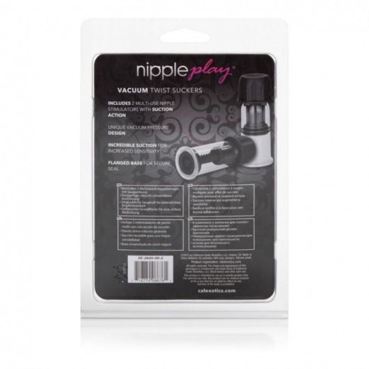 Чёрные помпы для сосков Nipple Play Vacuum Twist Suckers - California Exotic Novelties - купить с доставкой в Тюмени