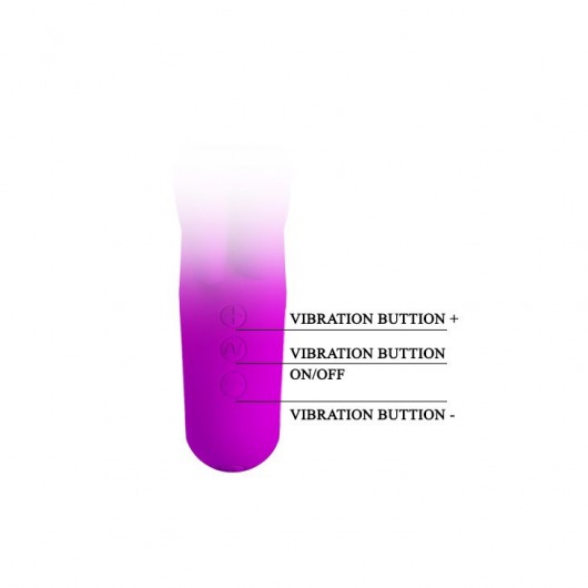 Фиолетовый вибратор Valentine с клиторальным отростком - 15,4 см. - Baile