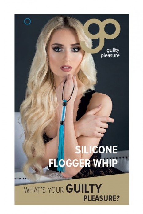 Голубая мини-плеть из силикона и акрила SILICONE FLOGGER WHIP - 25,6 см. - Blush Novelties - купить с доставкой в Тюмени