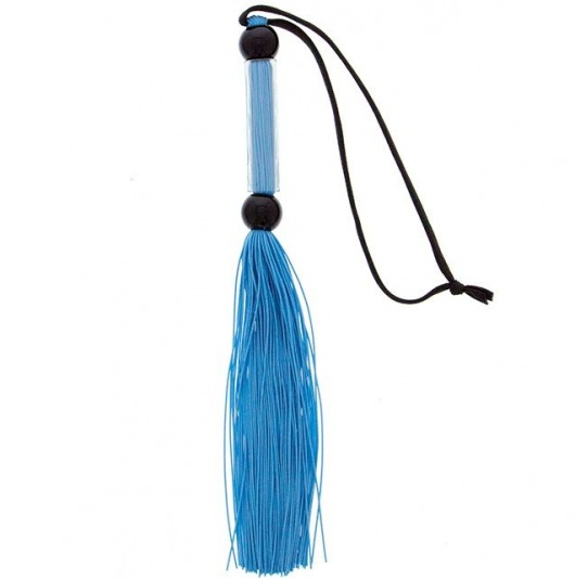 Голубая мини-плеть из силикона и акрила SILICONE FLOGGER WHIP - 25,6 см. - Blush Novelties - купить с доставкой в Тюмени