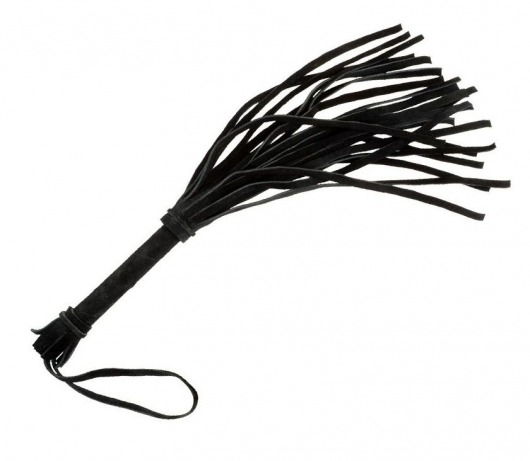 Малая черная плеть из натуральной велюровой кожи - 40 см. - Sitabella - купить с доставкой в Тюмени