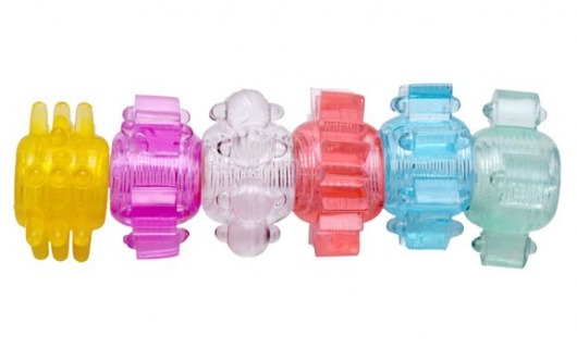 Набор из 6 разноцветных эрекционных колец Enhance 6 Piece Cock Ring Set - XR Brands - в Тюмени купить с доставкой